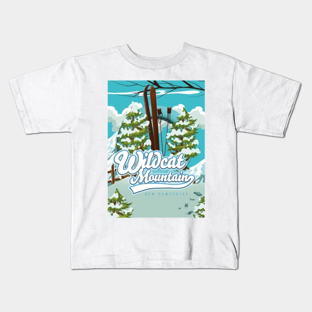 Wildcat Mountain New Hampshire Ski poster Kids T-Shirt by nickemporium1